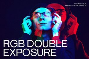 RGB Double Exposure Photo Effect, a Layer Style Add-On by dokudokunomi