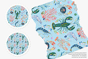 Coastal seafood pattern, a Pattern Graphic by Pink Studio Art (Thumbnail 2 of 4)