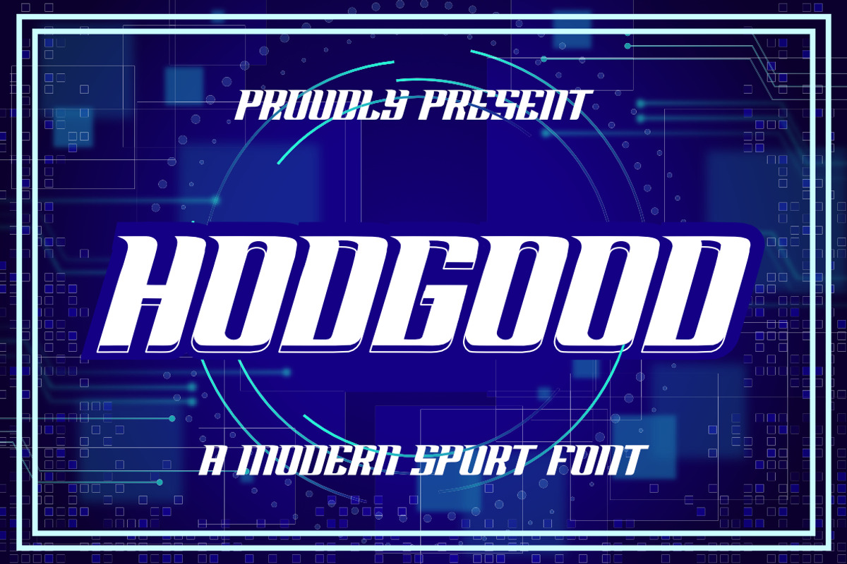 Hodgood a Modern Sport Font, a Serif Font by Bayuktx (Photo 1 of 8)