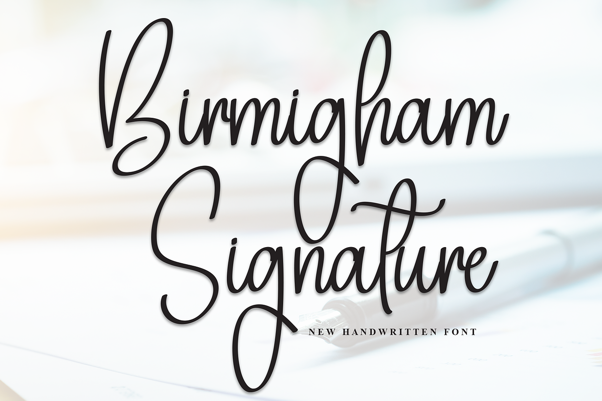 Birmigham Signature | Script Font, a Handwritten Font by Scratchones (Photo 1 of 8)