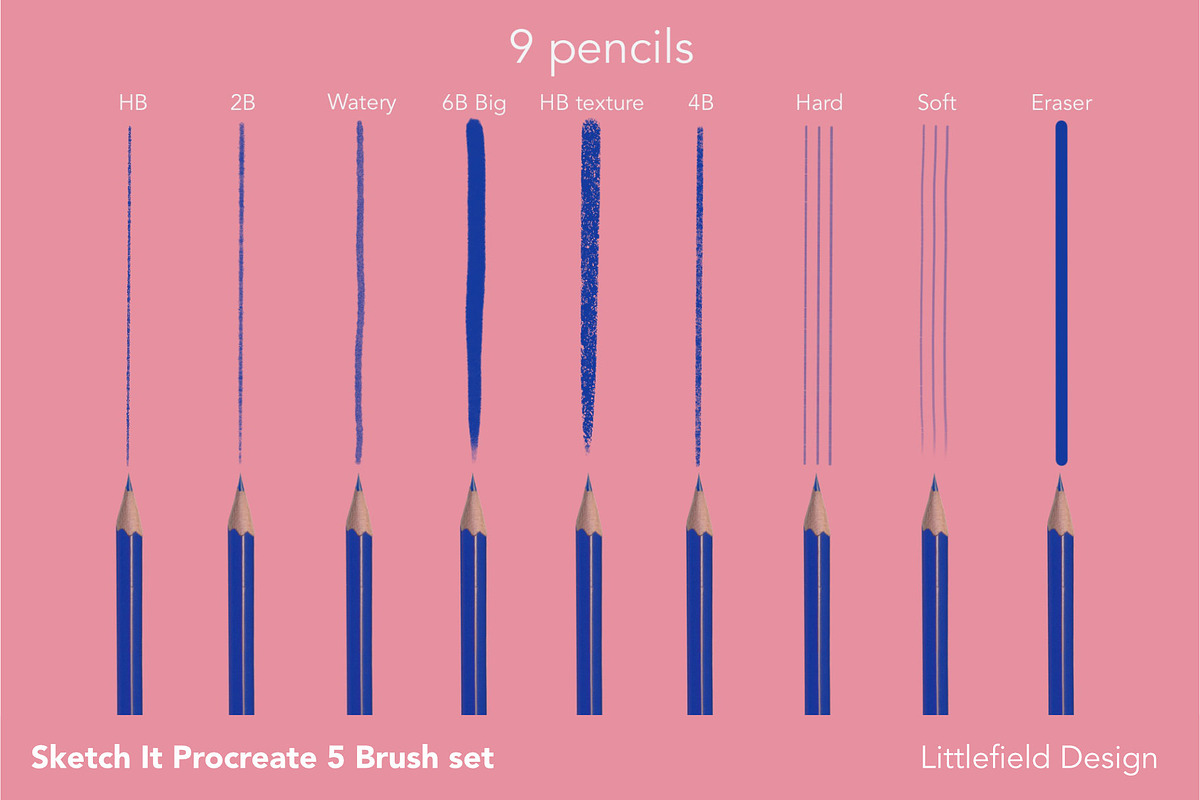 Sketch It Procreate 5 Brush set, a Brush Add-On by Littlefield Design (Photo 2 of 12)