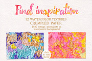 Watercolor texture on crumpled paper, a Texture Graphic by antuanetto (Thumbnail 2 of 6)