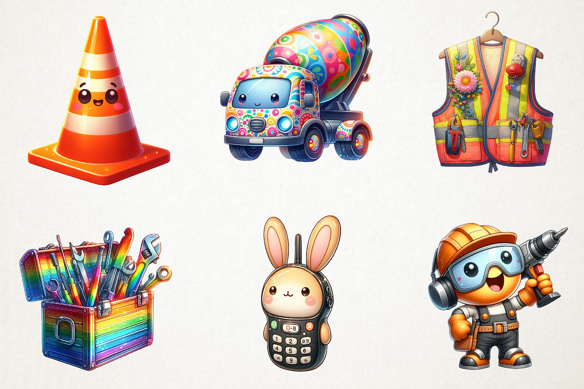 Cute Construction Watercolor Clipart, an Illustration by RobertsArt (Photo 6 of 7)