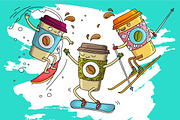 Funny Coffee Cups, a Sport Illustration by chekart (Thumbnail 4 of 6)