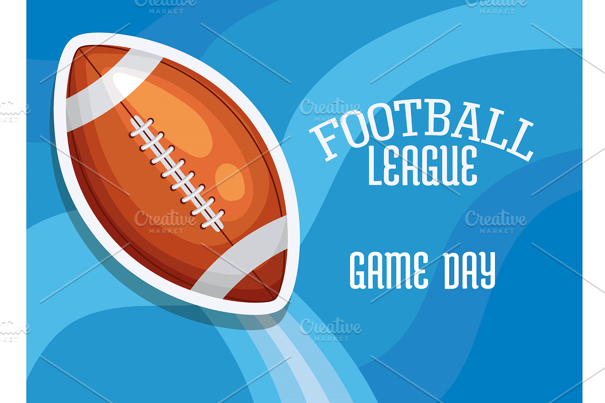 american football ball poster, a Sport Illustration by studiogstock