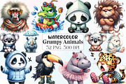 Funny Grumpy Animals Clipart, an Icon by CraftArtStudio (Thumbnail 1 of 6)