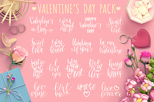 Valentine's Day Lettering And Cards