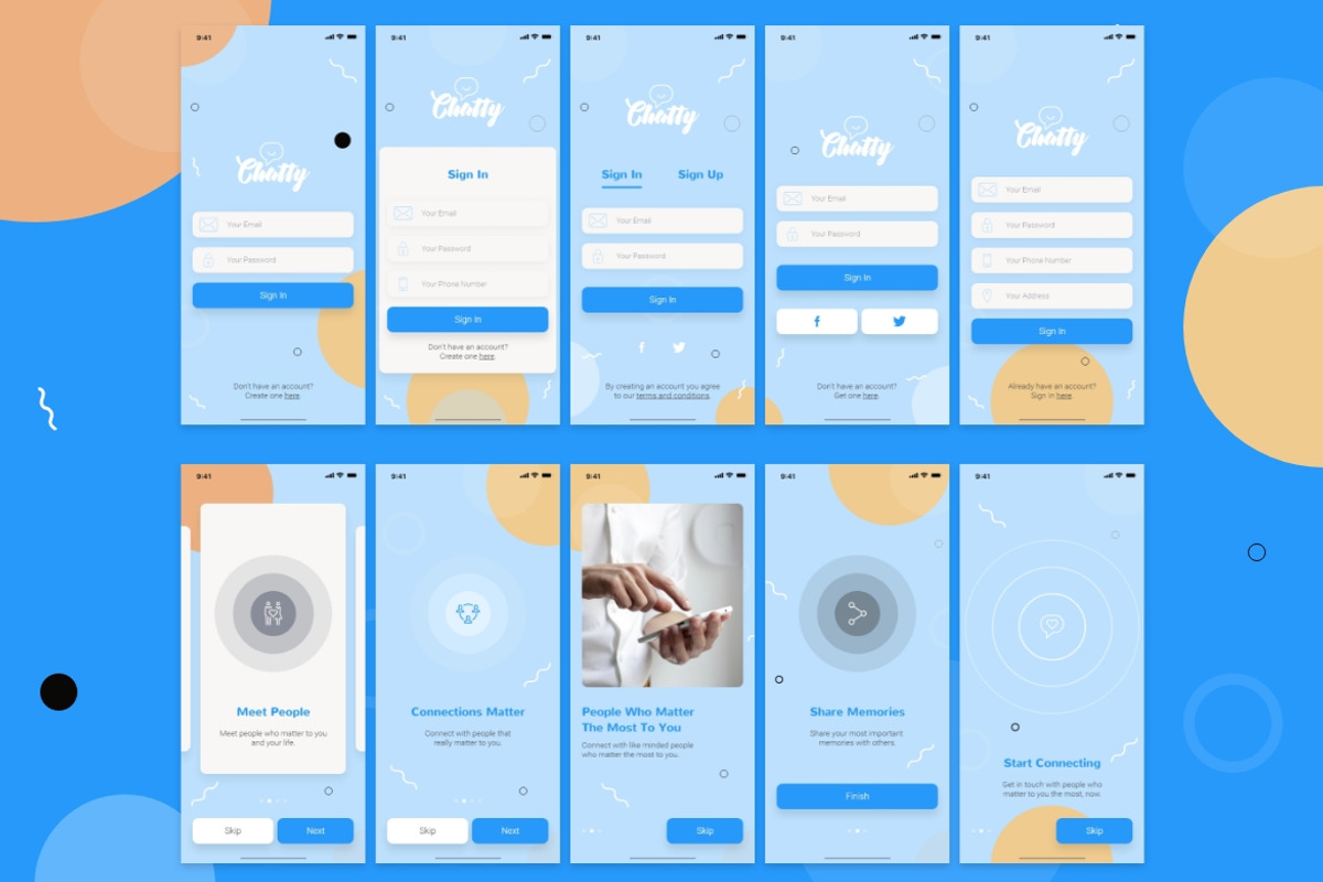 Chatty Mobile UI Kit, an UI Kit Template by Web Donut (Photo 4 of 7)