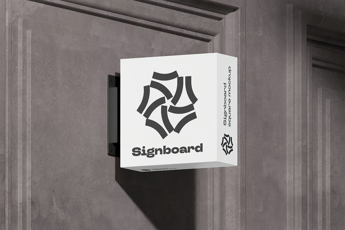 Signboard Square Mock-up, an Advertising Mockup by zippypixelstudio (Photo 13 of 15)