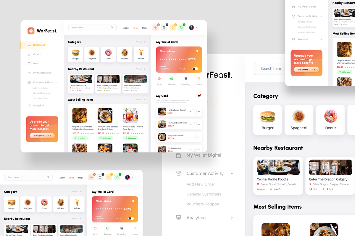 WarFeast Food Order Admin Dashboard, a Websites & App Template by SquidPixey (Photo 5 of 5)
