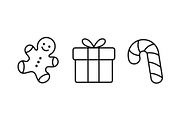 Christmas Line Art Icons Set, a Seasonal Illustration by Elen_Art (Thumbnail 2 of 5)