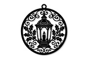Christmas Lantern Ornament Laser Cut, a Seasonal Illustration by CraftArtStudio (Thumbnail 2 of 3)