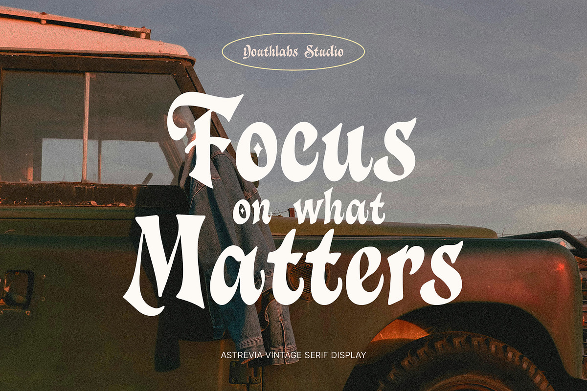 Astrevia - Vintage Serif Display, a Serif Font by Youthlabs Studio (Photo 12 of 15)