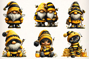 Honey Bee Gnome Watercolor Clipart, an Illustration by Dream Creation (Thumbnail 2 of 7)