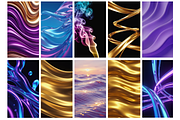 Abstract Shapes & Waves Backgrounds, a Scene 3D Model by MarisoArt (Thumbnail 3 of 4)