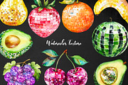 Watercolor fruits disco ball clipart, an Object Illustration by Art and Funny (Thumbnail 3 of 3)