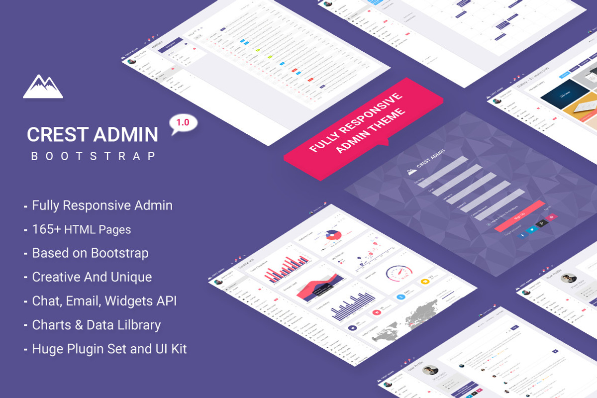 Crest Bootstrap Admin Theme, a Bootstrap Template by themelove