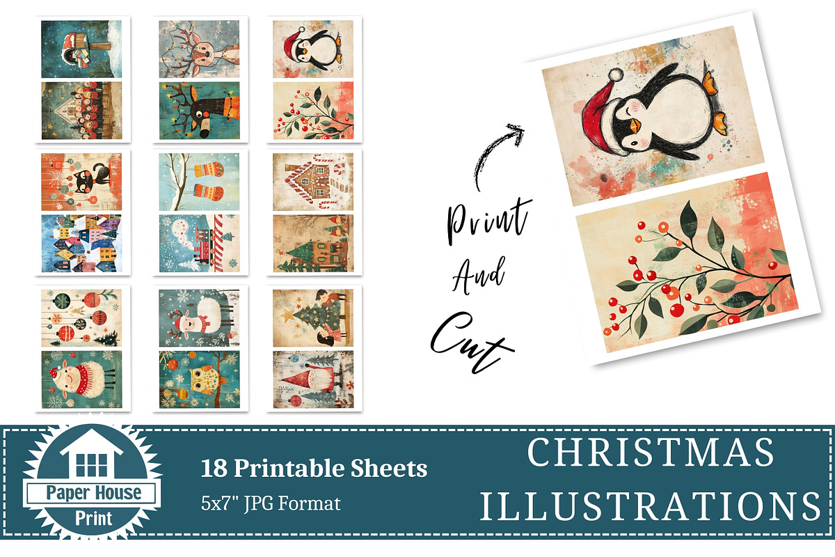 Whimsical Cute Christmas Papers, an Illustration by NiiiNArt (Photo 5 of 8)