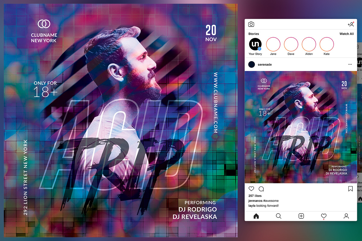 Acid Trip Flyer, a Flyer Template by KiraYamato Design Studio