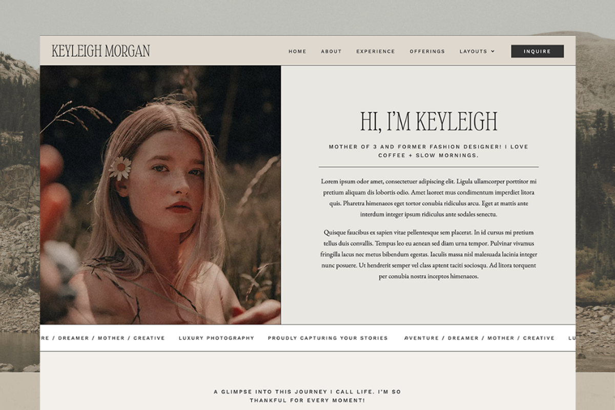 Keyleigh Photography WordPress Theme, a WordPress Template by Pix & Hue (Photo 3 of 5)