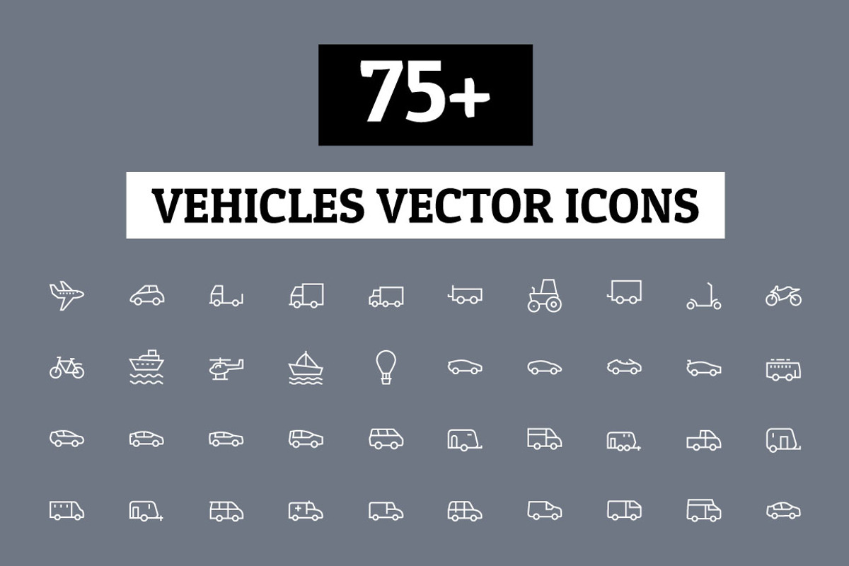 75+ Vehicles Vector Icons