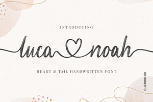 Luca Noah - Brush Heart Script Font, a Script Font by Jozoor