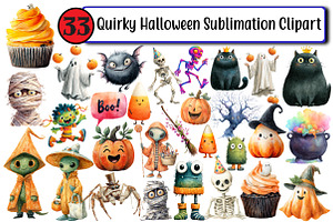 Quirky Halloween Sublimation Clipart, an Illustration by Design Market