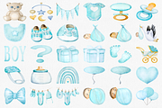 Watercolor Newborn Baby Boy Clipart, a Decorative Illustration by CropUp Creative (Thumbnail 4 of 5)