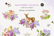 BLOOMING SEASON watercolor clipart, a Seasonal Illustration by long summer (Thumbnail 8 of 15)