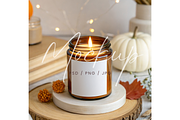 Fall Seasonal Candle Label Mockup, a Product Mockup by TatiMockup (Thumbnail 1 of 3)