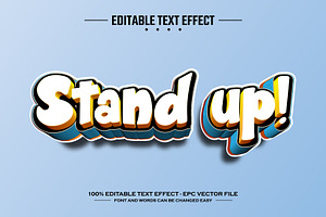 Stand up 3D editable text effect, a Layer Style Add-On by nicemorning