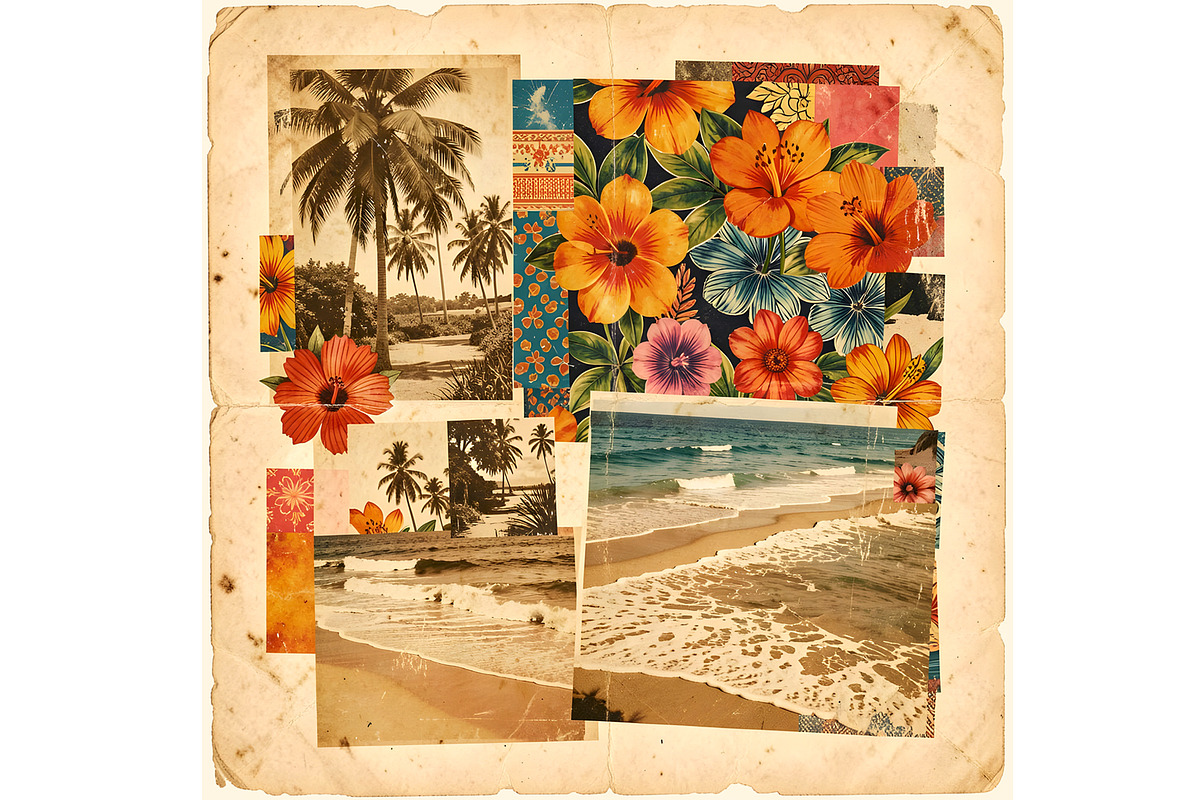 Collaged Tropical Vintage Photo, an Empty State Illustration by Sharon Schwalbe (Photo 4 of 5)