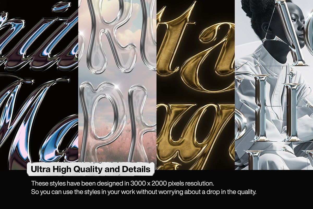 Chrome Text Effects Bundle 02, a Layer Style Add-On by Hyperpix Productions (Photo 8 of 48)