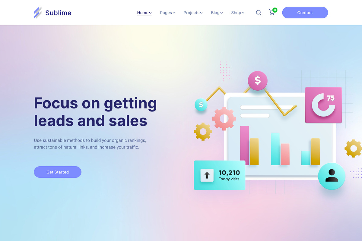 CreativeMultipurpose WordPress Theme, a WordPress Template by UInstrument (Photo 4 of 10)