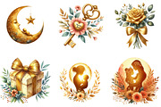 Golden Mother's Day Clipart, an Illustration by DreamArtGraphic (Thumbnail 3 of 4)