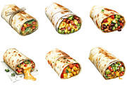 Burritos Sublimation Clipart, an Illustration by DreamArtGraphic (Thumbnail 2 of 4)