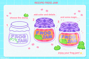 Kawaii Procreate Stamp Brushes Frog