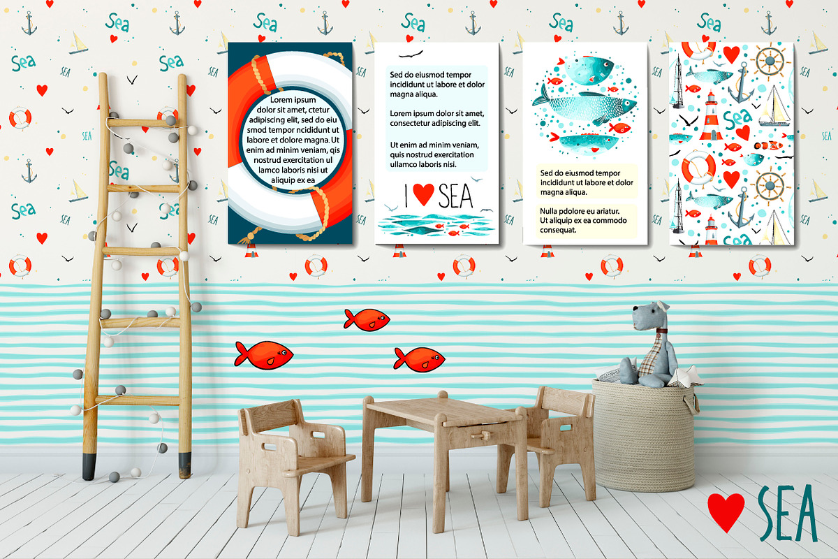 I love SEA - vector design kit, an Object Graphic by Olga Bonitas (Photo 9 of 9)