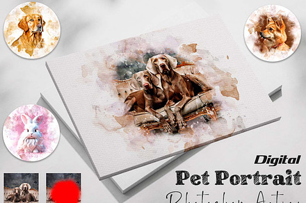 Digital Pet Portrait Ps Action, an Action Add-On by Studio Retouch