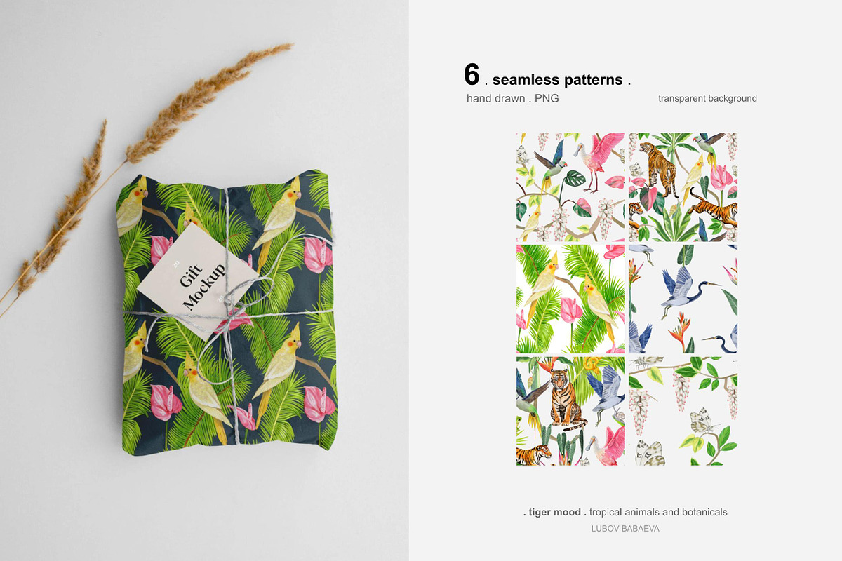 Tropical tiger, animals, leaves, an Animal Illustration by ARTMIRU (Photo 6 of 14)
