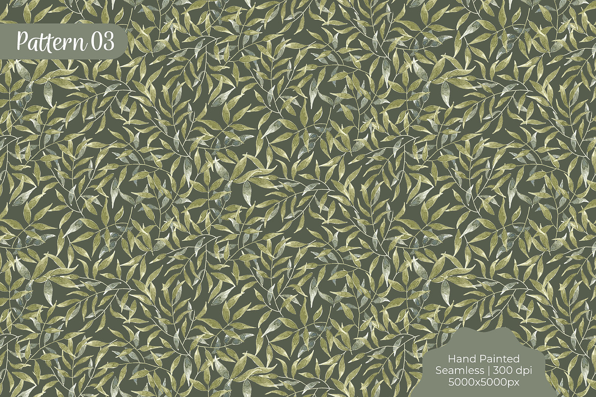 Watercolor Leaves Seamless Pattern, a Pattern Graphic by Tayla de Beer (Photo 6 of 9)