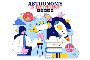 10 Astronomy Research Illustration, an Object Illustration by denayunebgt