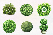 Watercolor Bushes Clipart Bundle, an Illustration by CreationArt (Thumbnail 5 of 6)