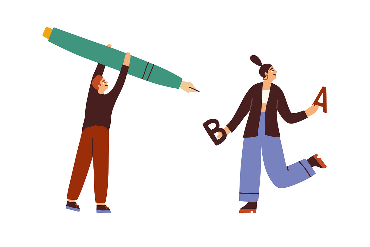 People with pens, pencils, letters, a Person Illustration by Good Studio (Photo 2 of 3)