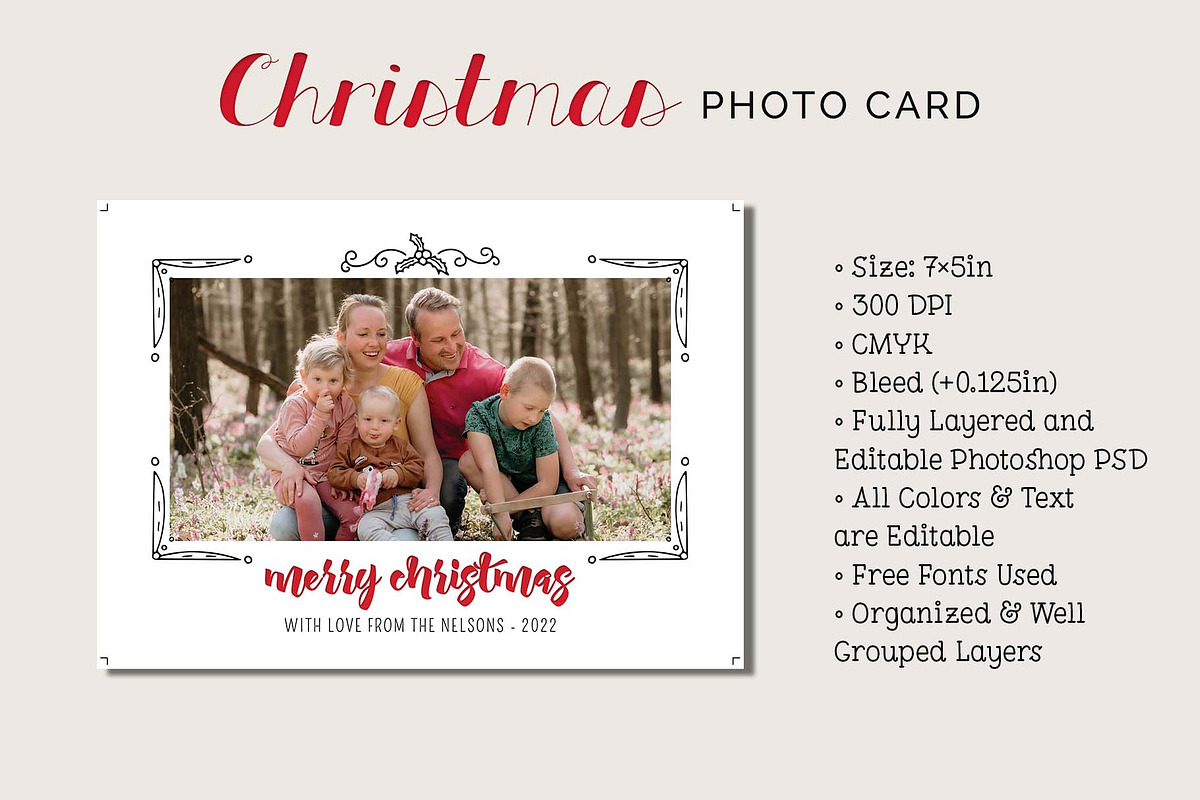 Christmas Photo Card / Holiday Card, a Card Template by Cyrah's Collection (Photo 1 of 2)