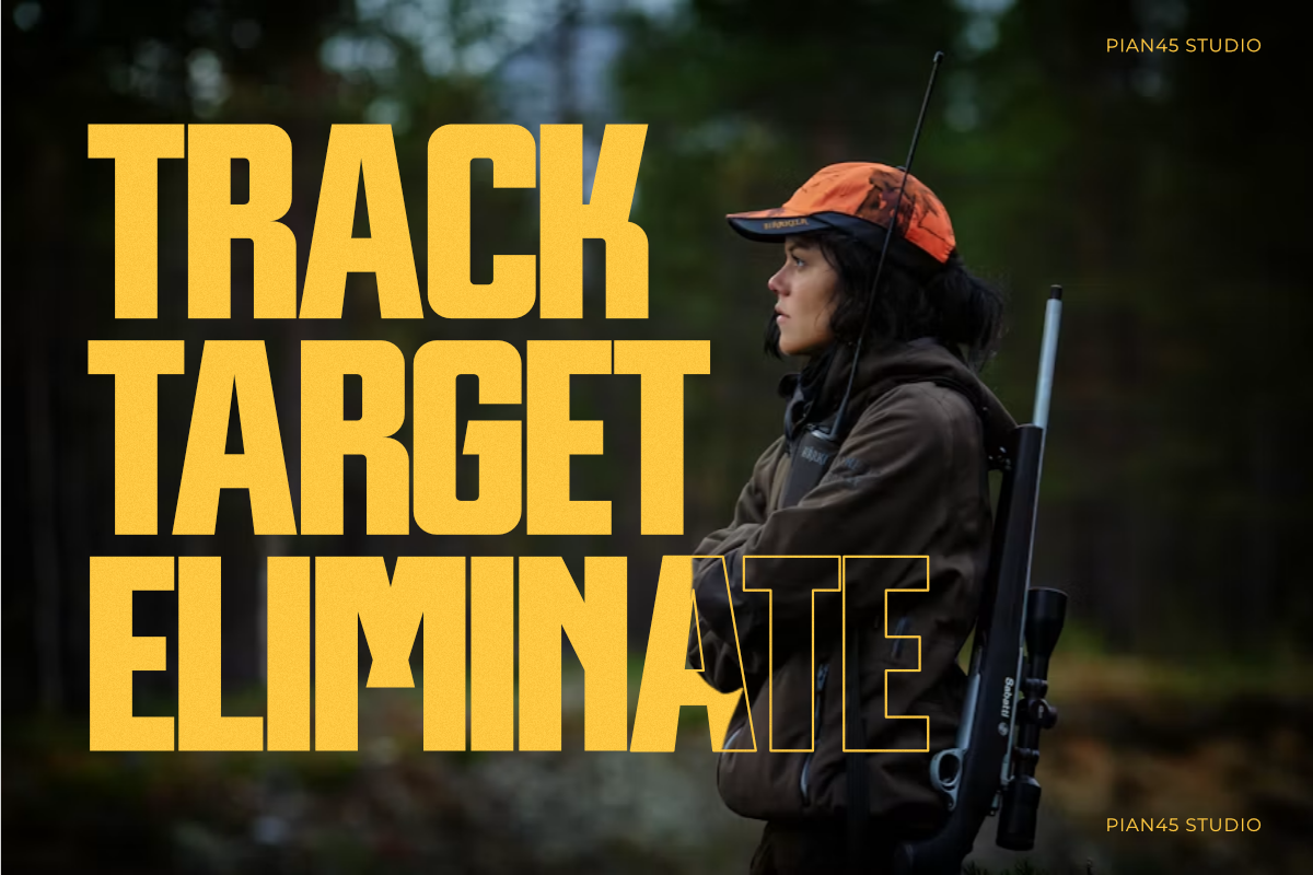 Hunter - Futuristic Sans Display, a Sans Serif Font by Pian45 Studio (Photo 4 of 8)