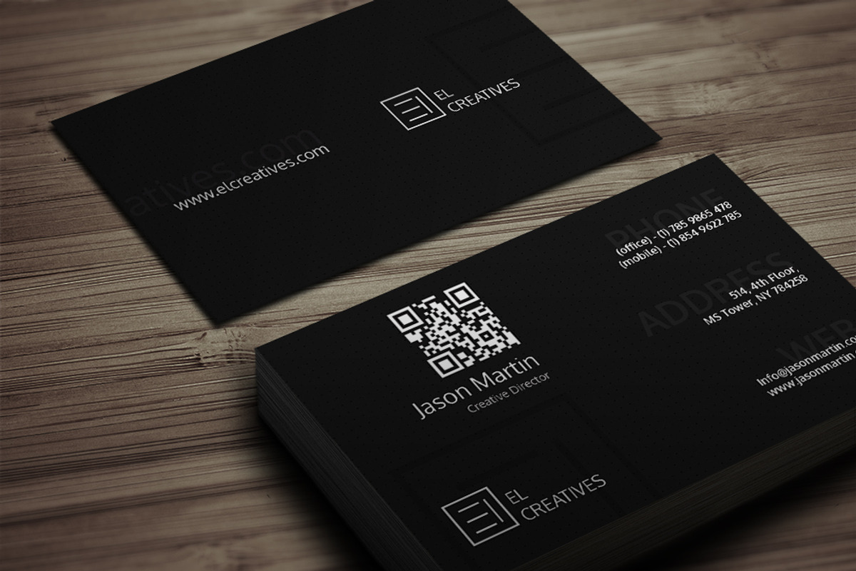 Clean Dark Business Card, a Business Card Template by bouncy (Photo 2 of 4)
