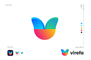 V letter lotus logo, a Branding & Logo Template by Logodesignpond (Thumbnail 2 of 3)
