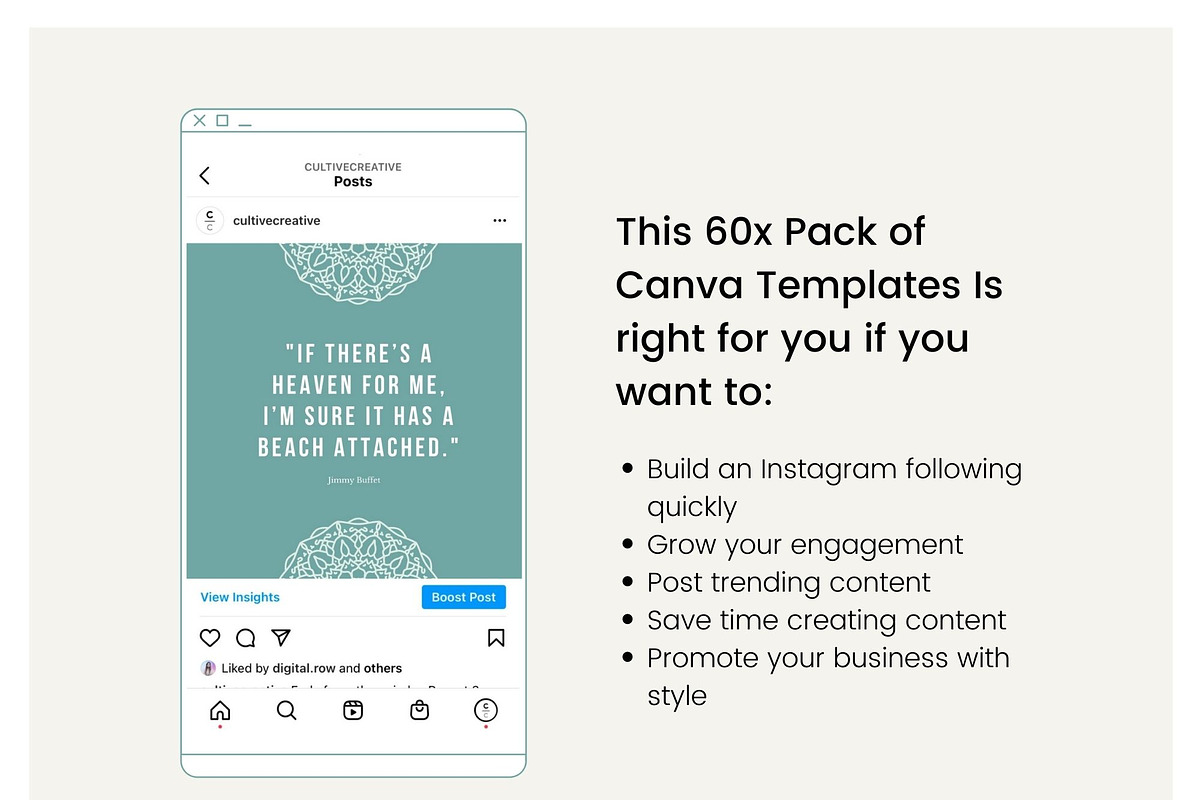 Coast Instagram Feed Canva Templates, a Social Media Template by Cultive Creative (Photo 2 of 12)