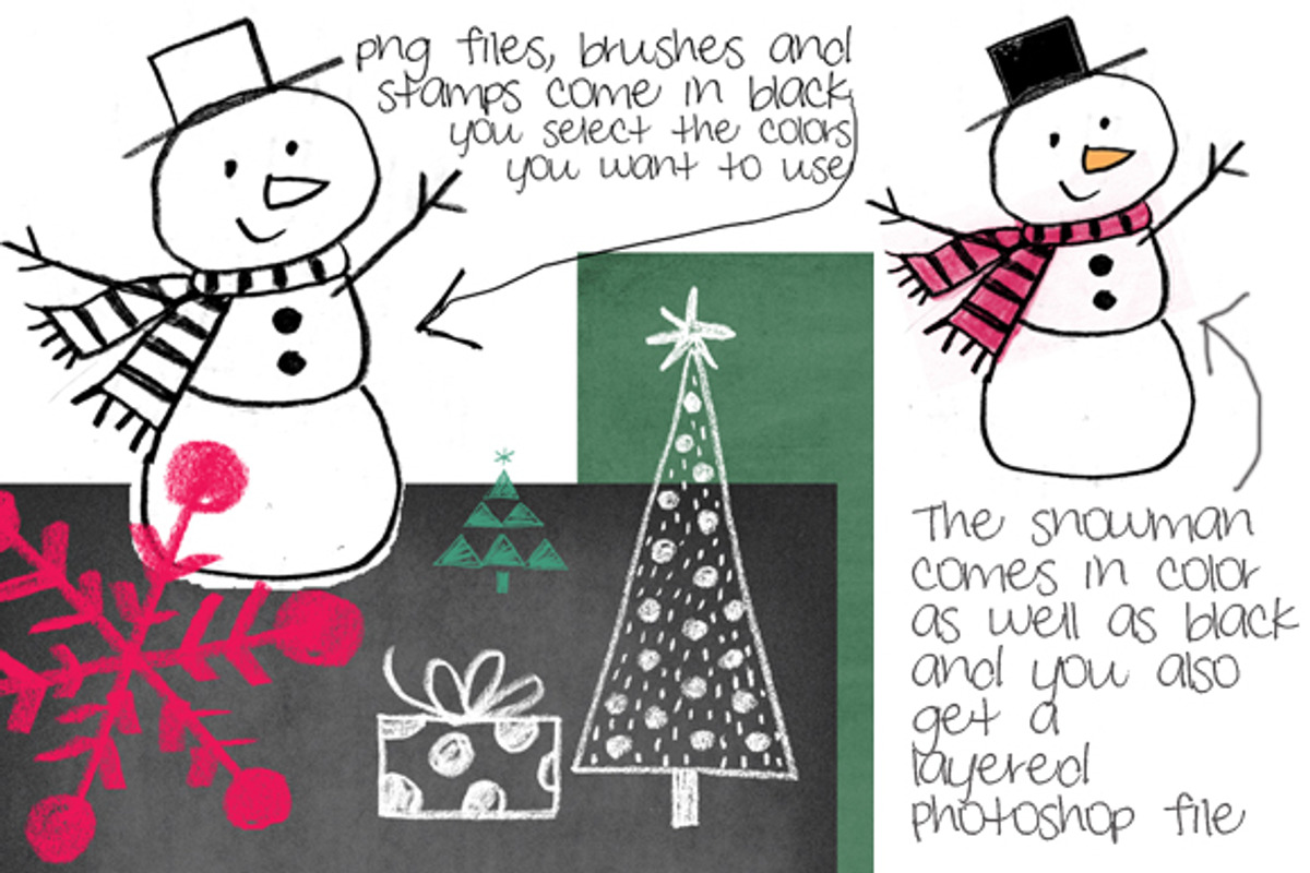 Chalky Christmas Clipart & Brushes, an Illustration by Colors on Paper (Photo 2 of 2)